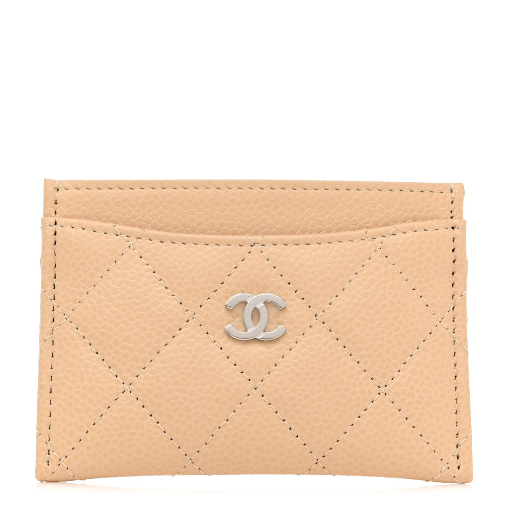 Caviar Quilted  Holder Beige