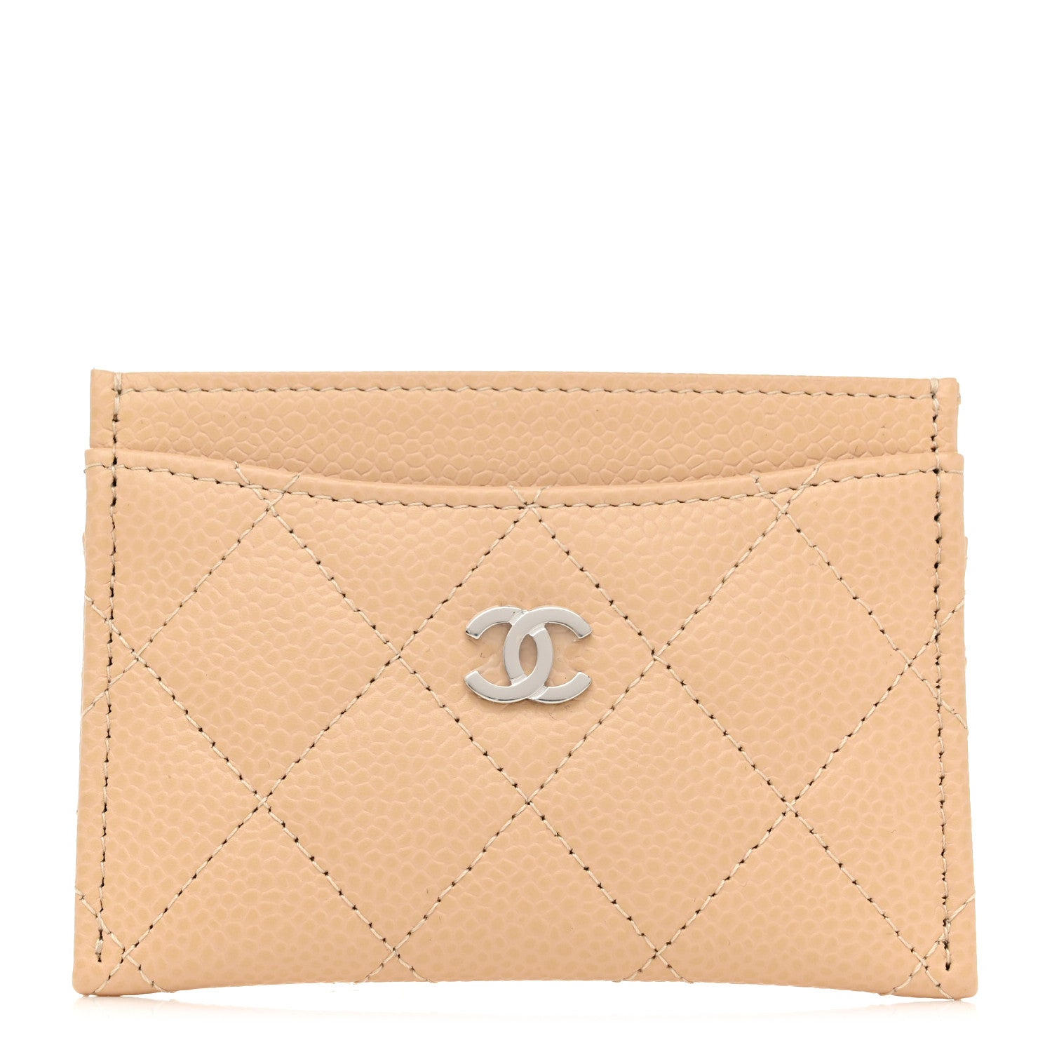 Caviar Quilted  Holder Beige