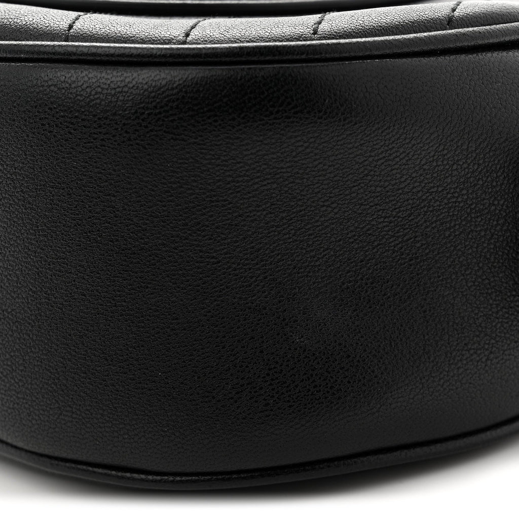 Sakai Be Green Calfskin Diagonal Stitched Mini Blondie Shoulder Bag Black