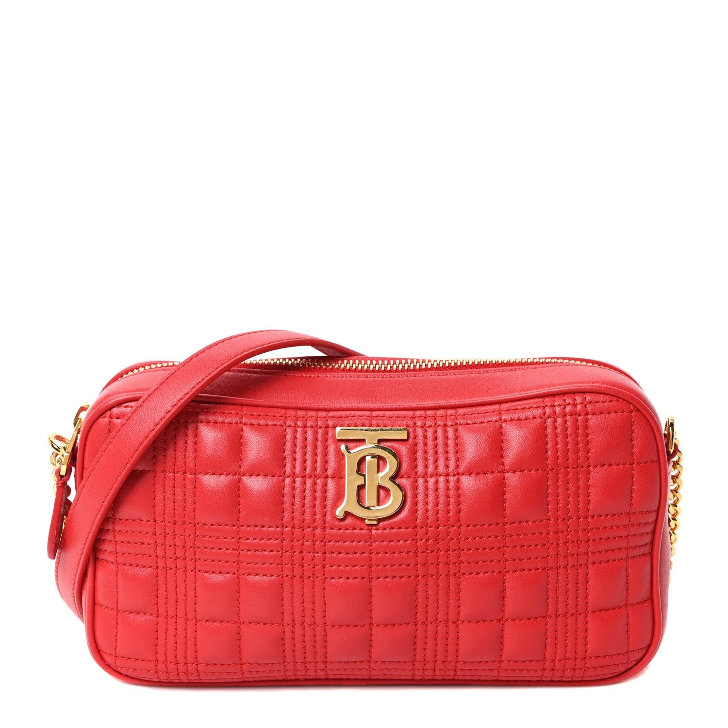 Lambskin Quilted Mini Lola Camera Bag Bright Red