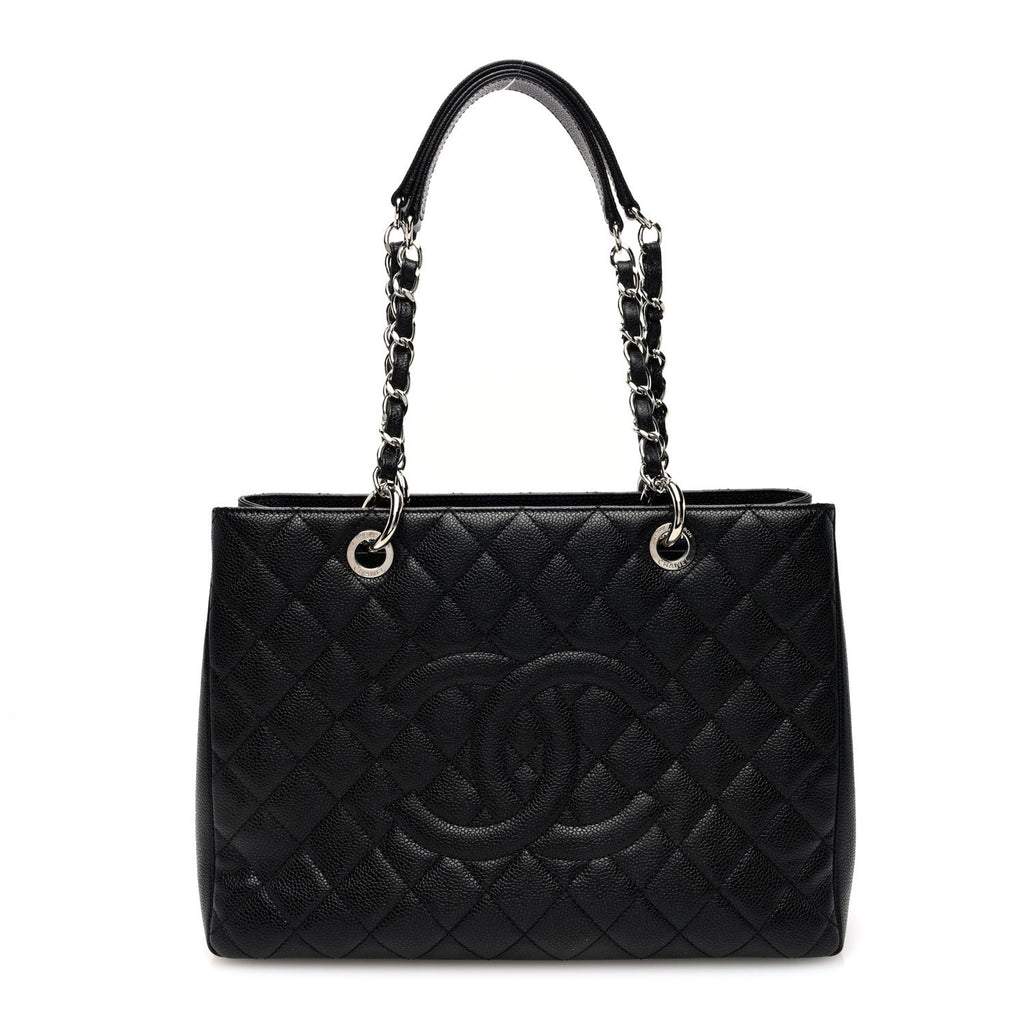 Caviar Quilted Grand Shopping Tote GST Black