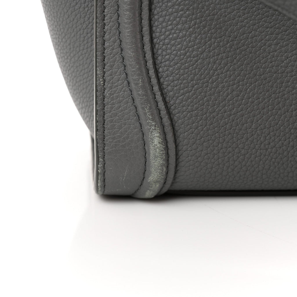 Drummed Calfskin Nano Luggage Kohl