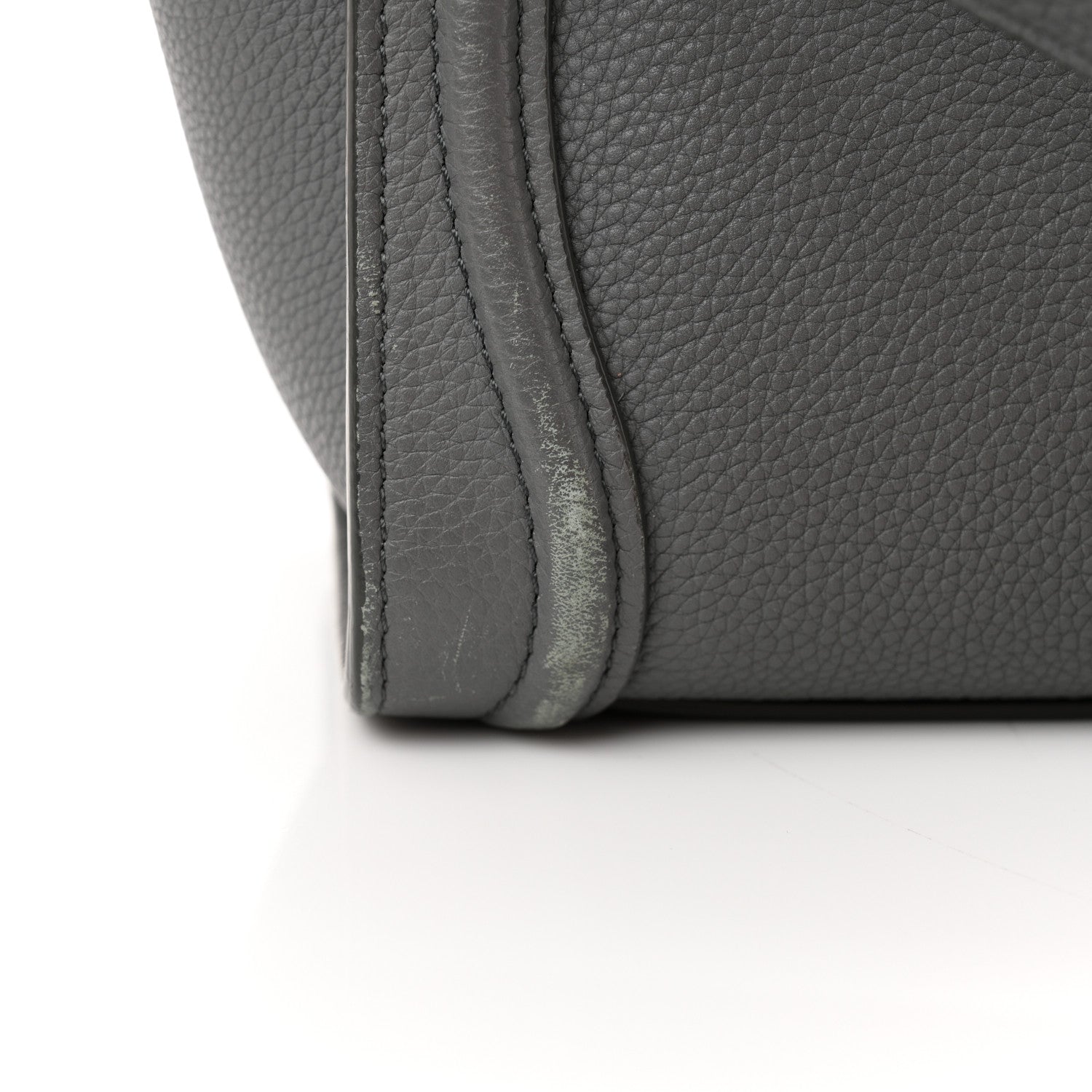 Drummed Calfskin Nano Luggage Kohl