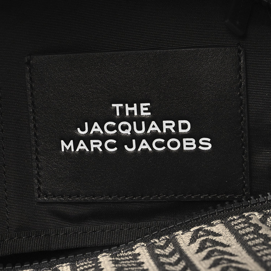 Cotton Jacquard Monogram Medium The Traveler Tote Bag Beige Multicolor