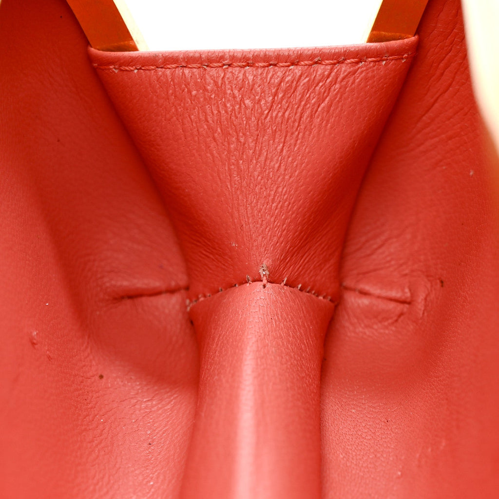 Snakeskin Knuckle Box Clutch Orange