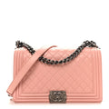 Lambskin Quilted New Medium Boy Flap Light Pink