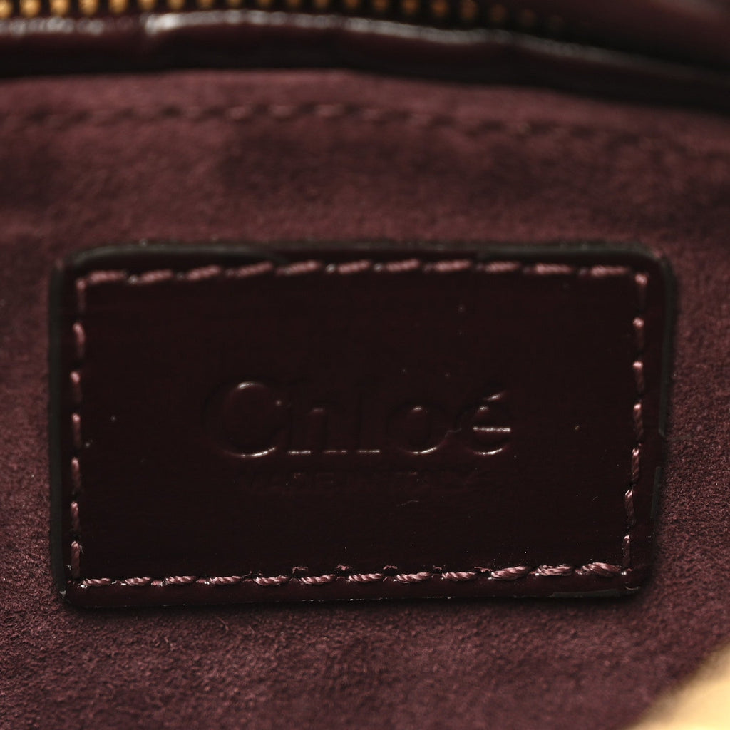 Shiny Calfskin Small Marcie Satchel  Auburn Red