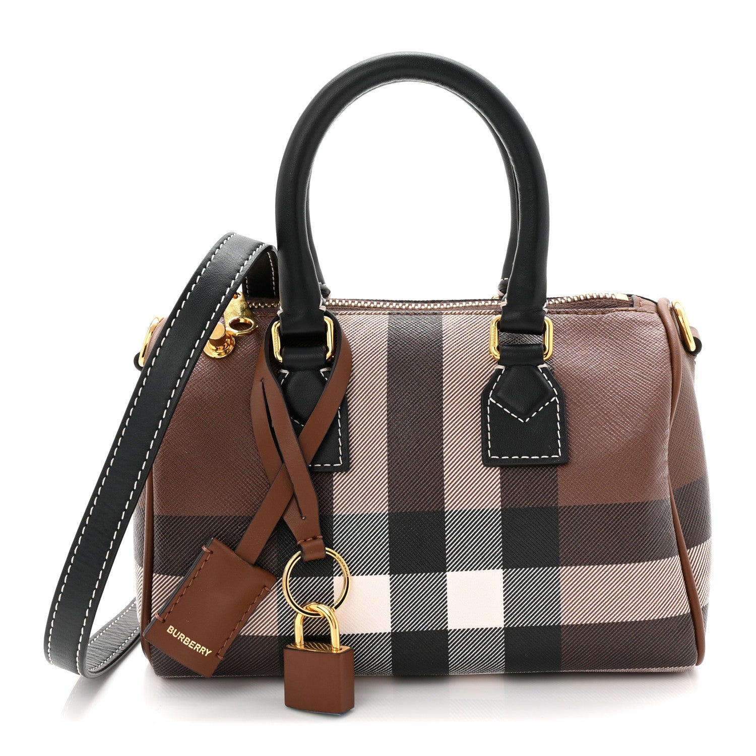 E-canvas Check Mini Bowling Bag Dark Birch Brown