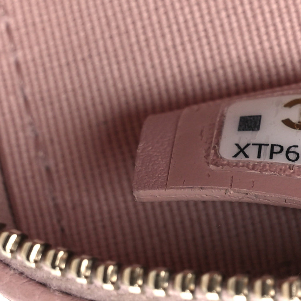 Caviar Quilted Clutch with Chain Light Pink
