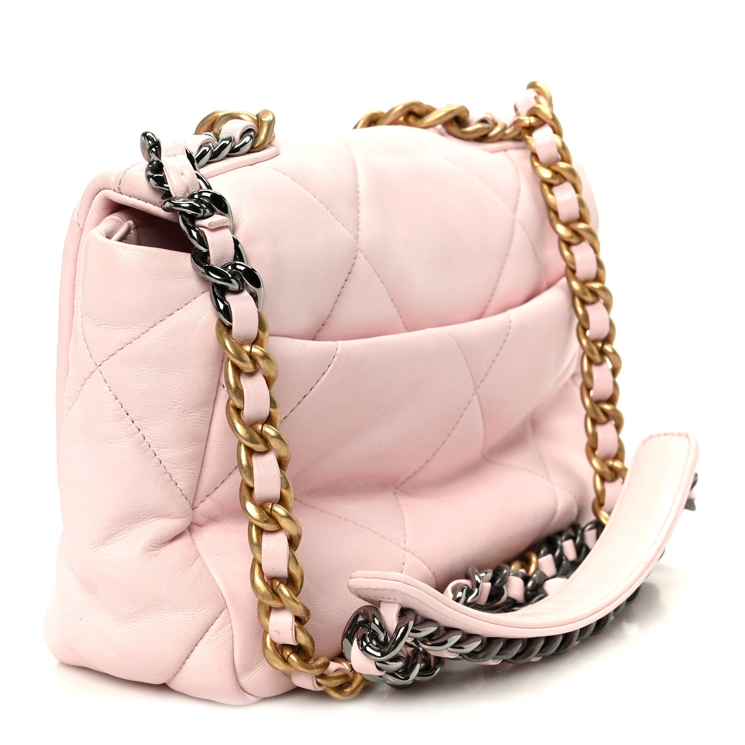 Lambskin Quilted Medium Chanel 19 Flap Light Pink