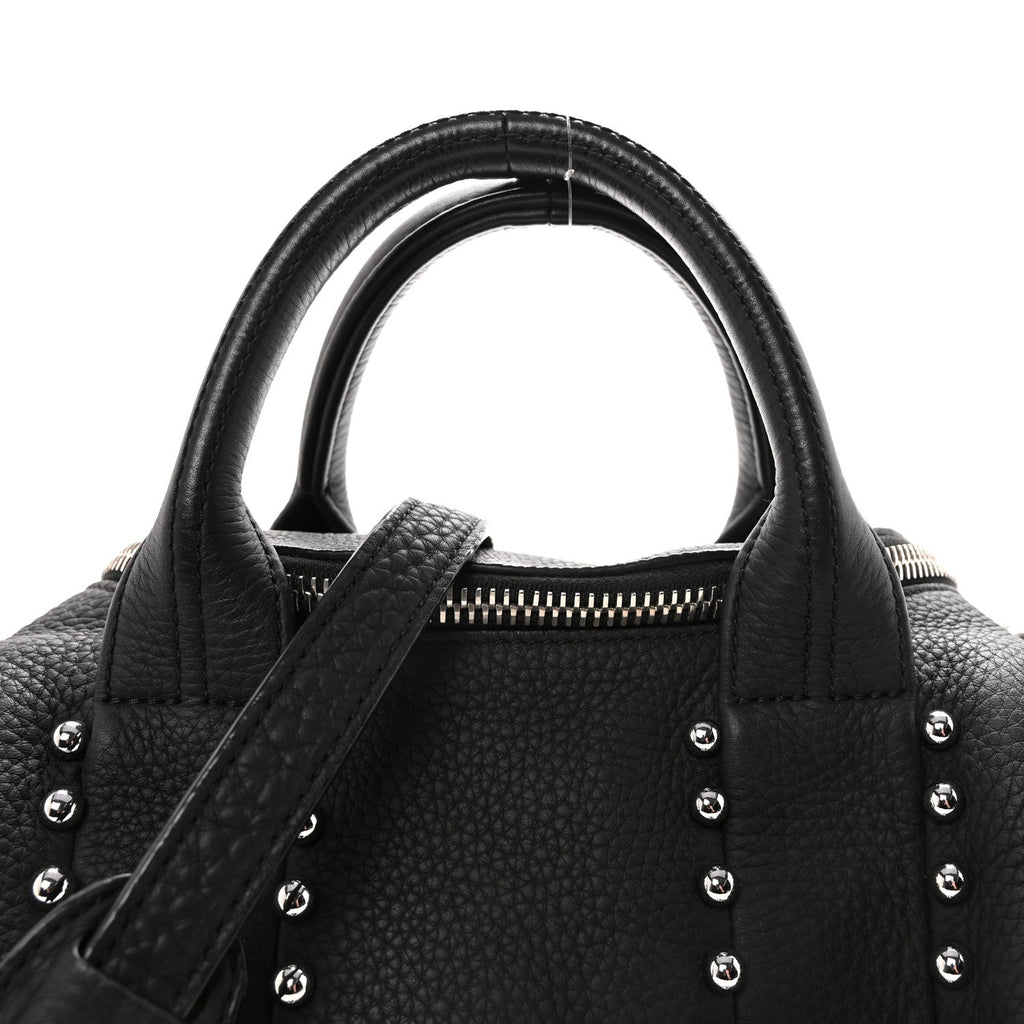 Calfskin Studded Rockie Matte Black Rhodium Hardware