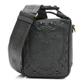 Calfskin Monogram Embossed Cruiser Messenger Dark Shadow Gray