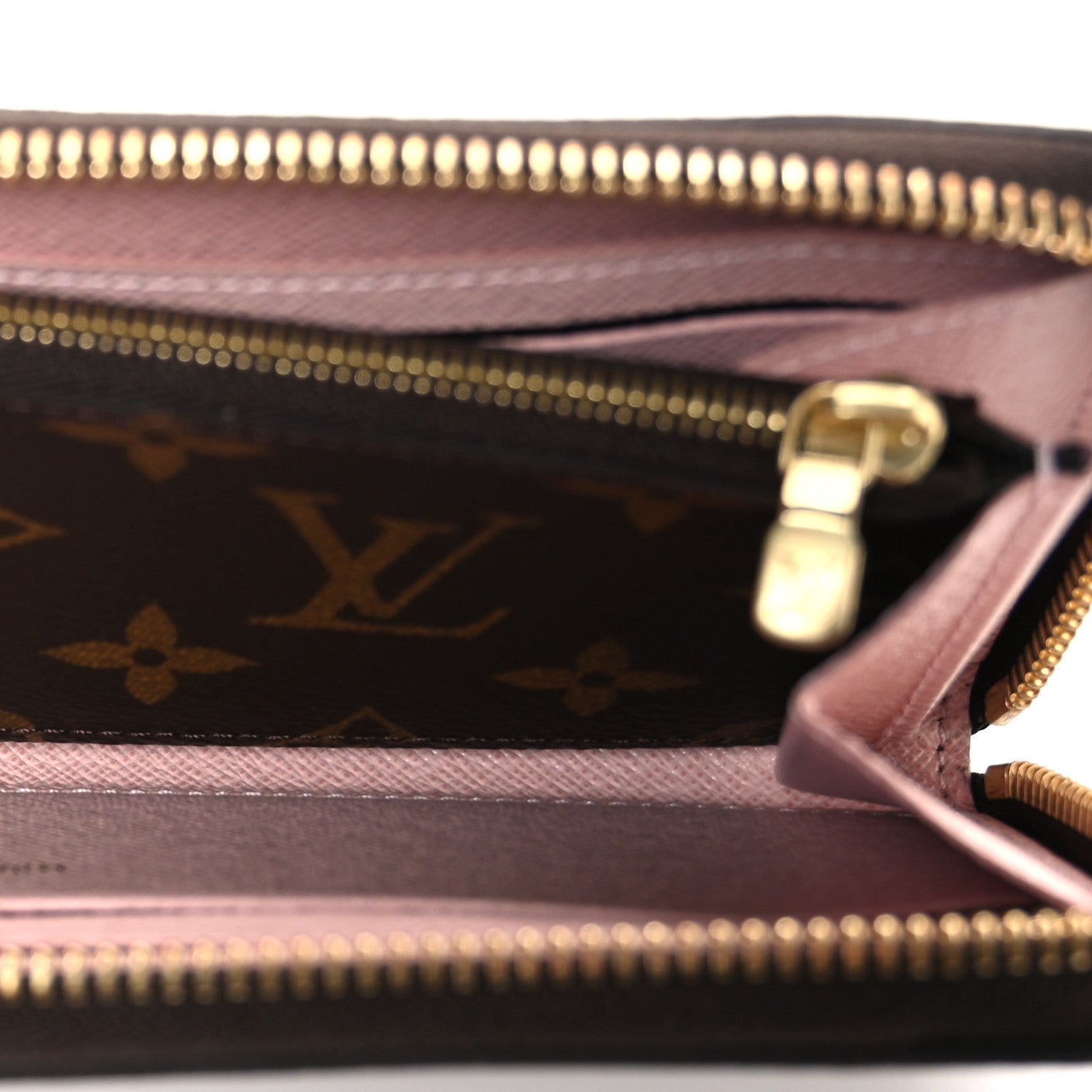Monogram Clemence Wallet Rose Ballerine
