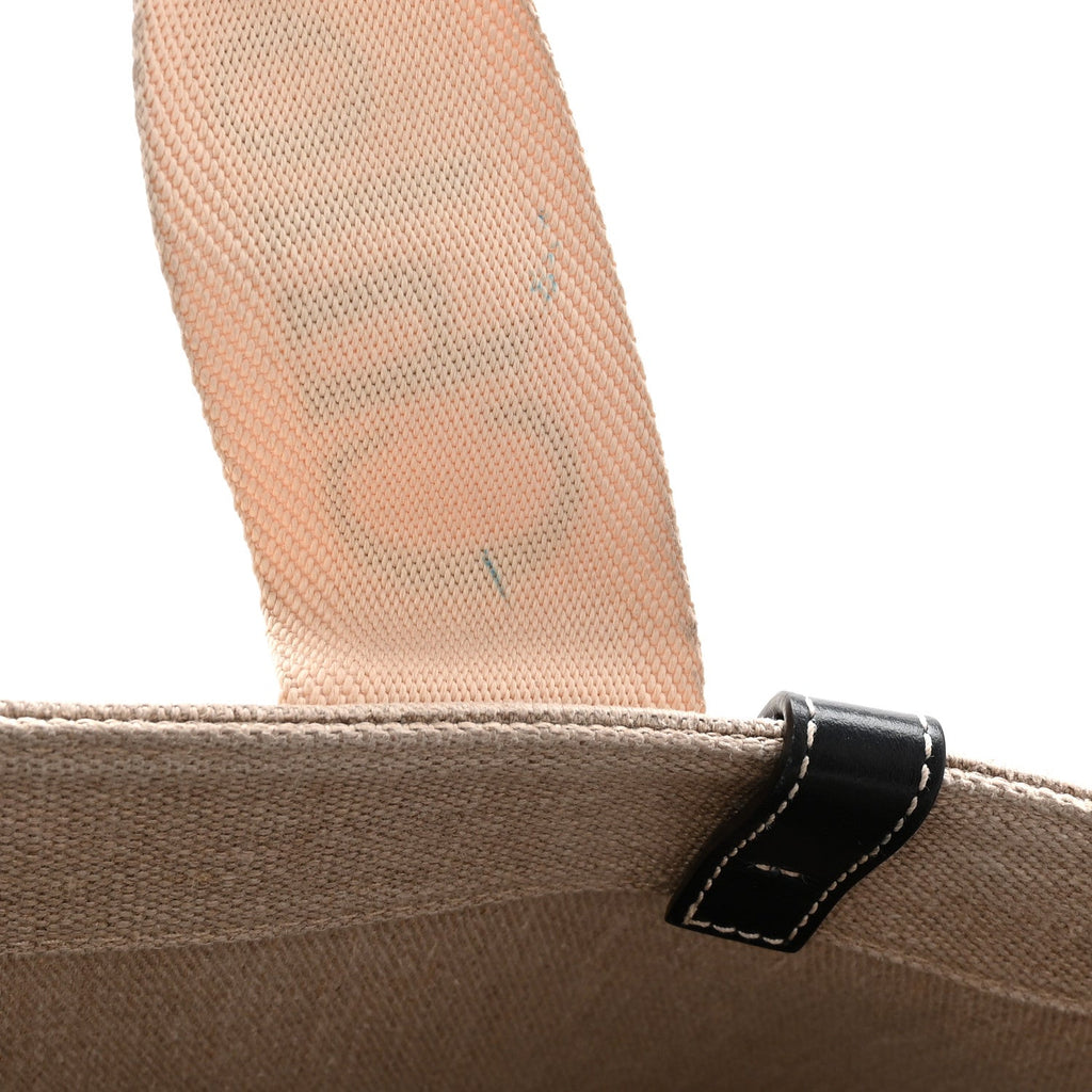 Linen Calfskin Large Woody Ribbon Tote White Blue