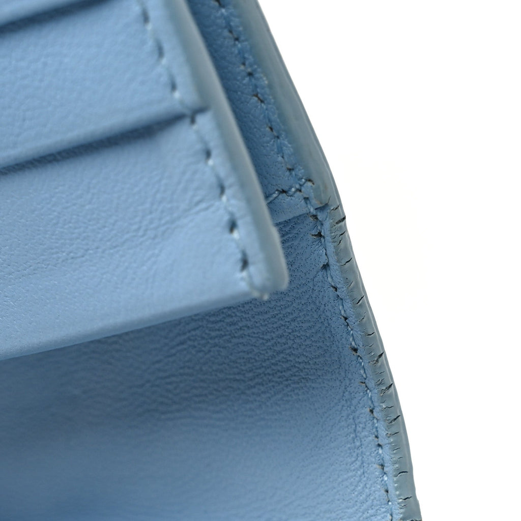 Nappa Intrecciato Continental Flap Wallet Light Blue