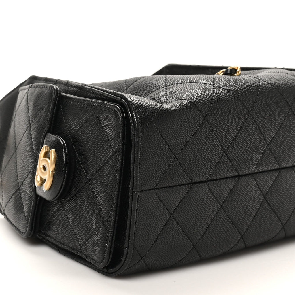 Caviar Quilted Mini Chanel 25 Handbag Black