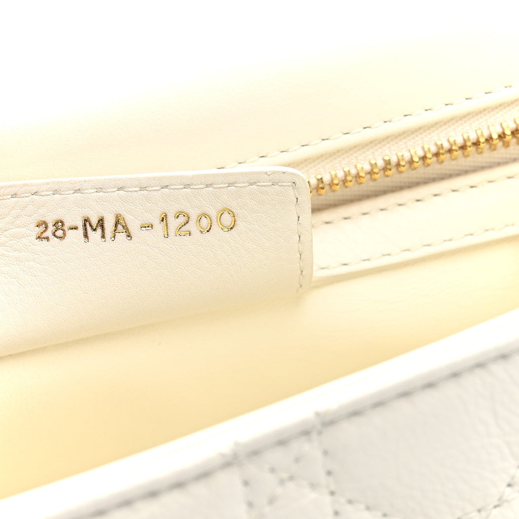 Grained Calfskin Cannage Large Caro Bag Ivory