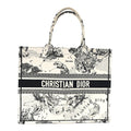 Canvas Zodiac Toile De Jouy Embroidered Large Book Tote Latte