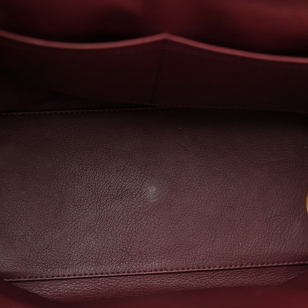 Ostrich Lizard Majestueux Tote MM Bordeaux
