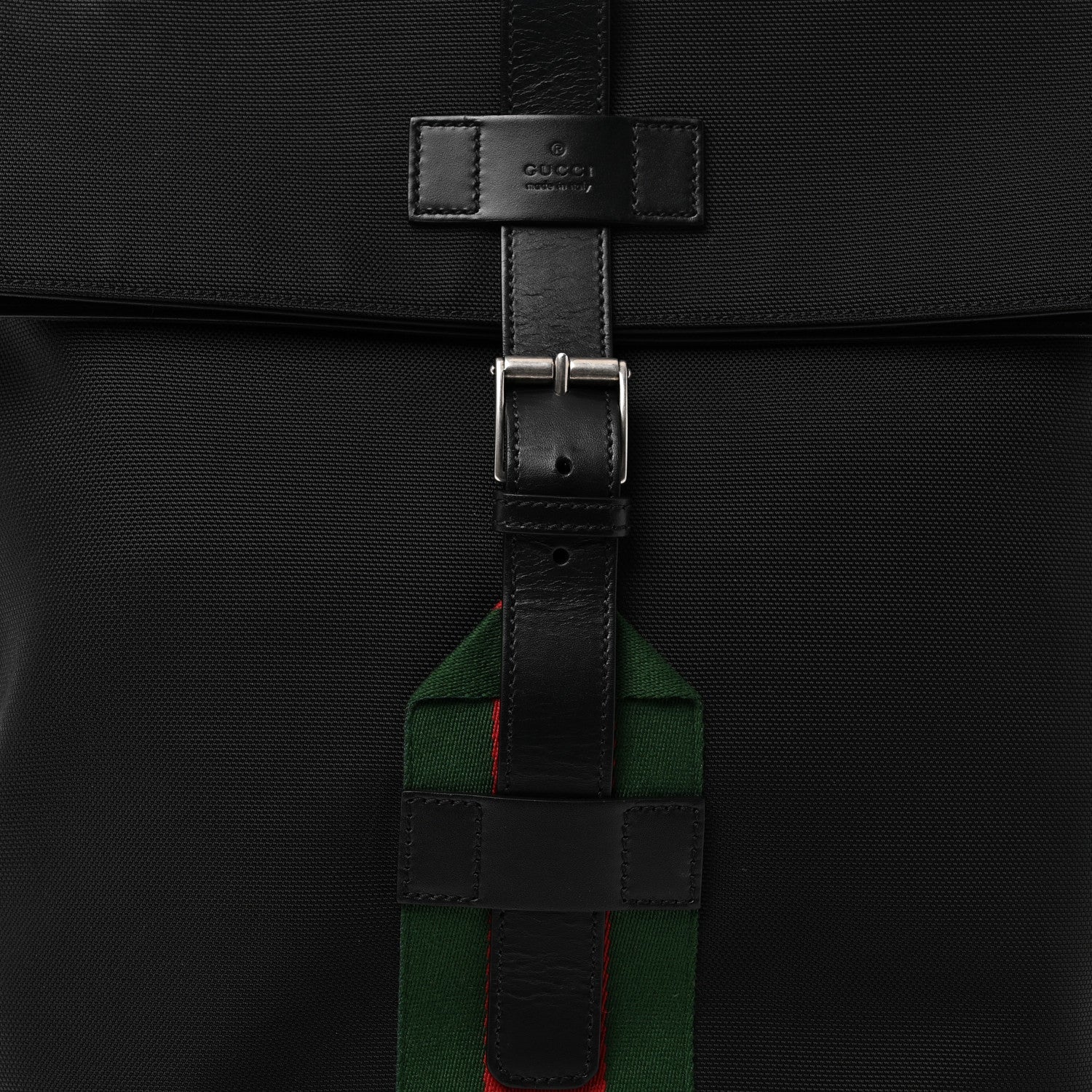 Techno Canvas Web Single Buckle Backpack Black