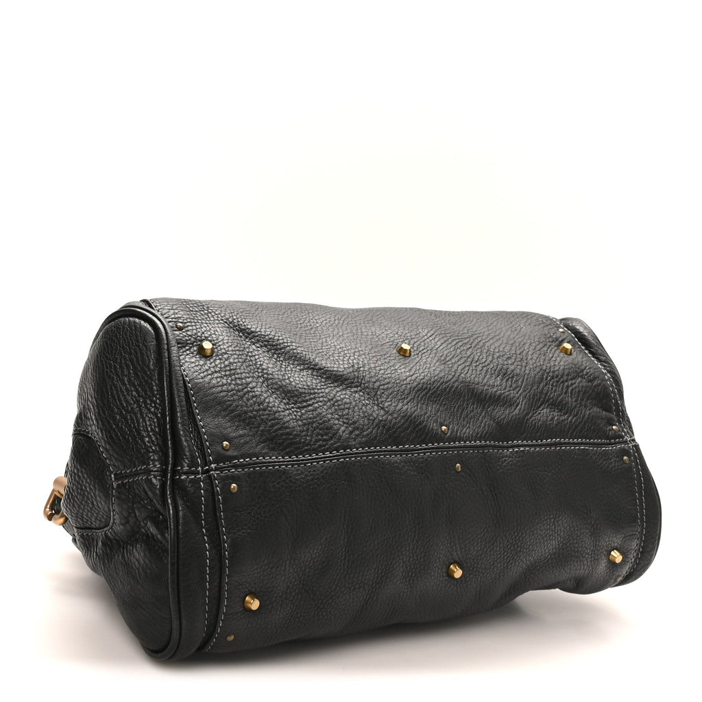 Calfskin Medium Paddington Satchel Black