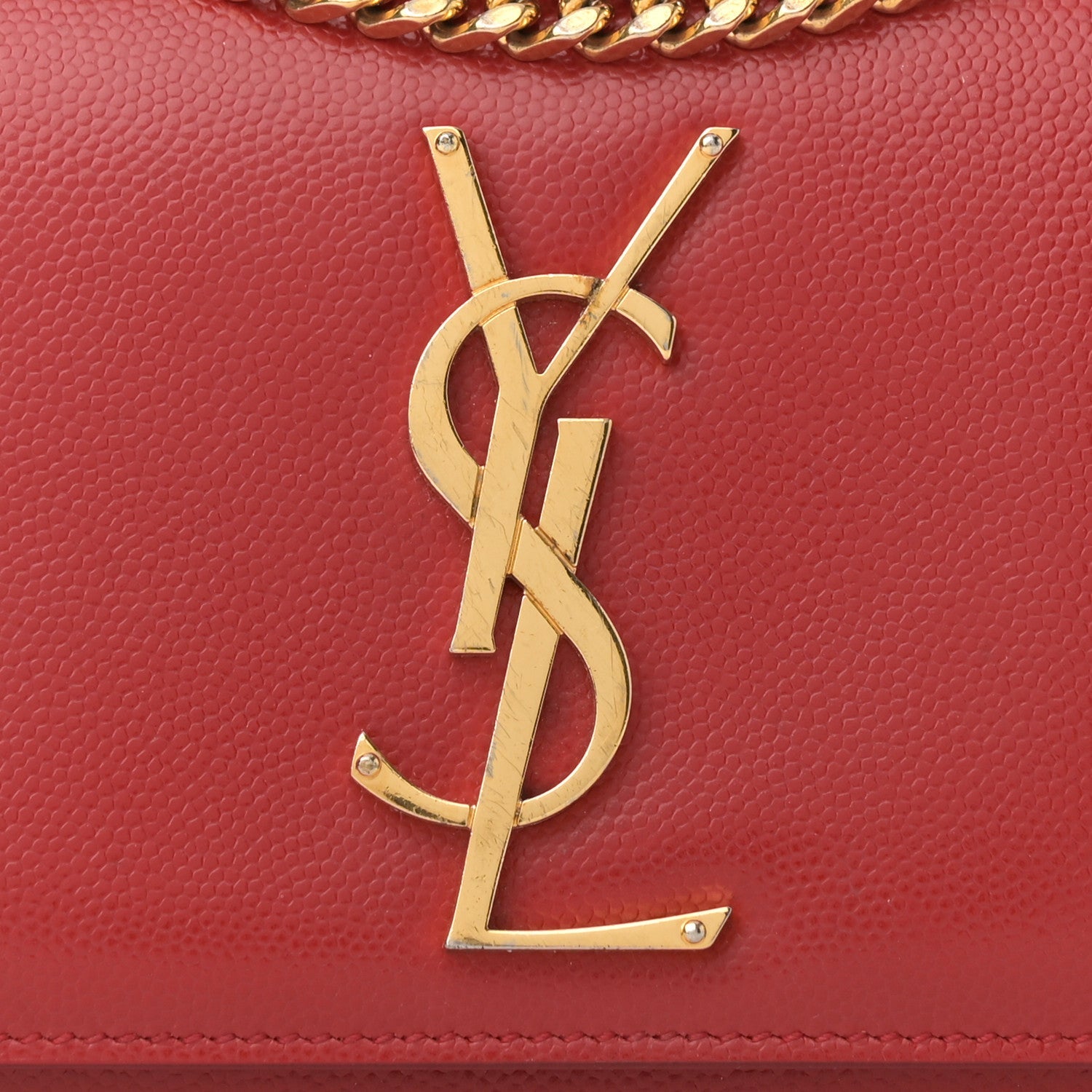Grain De Poudre Small Monogram Kate Satchel Red