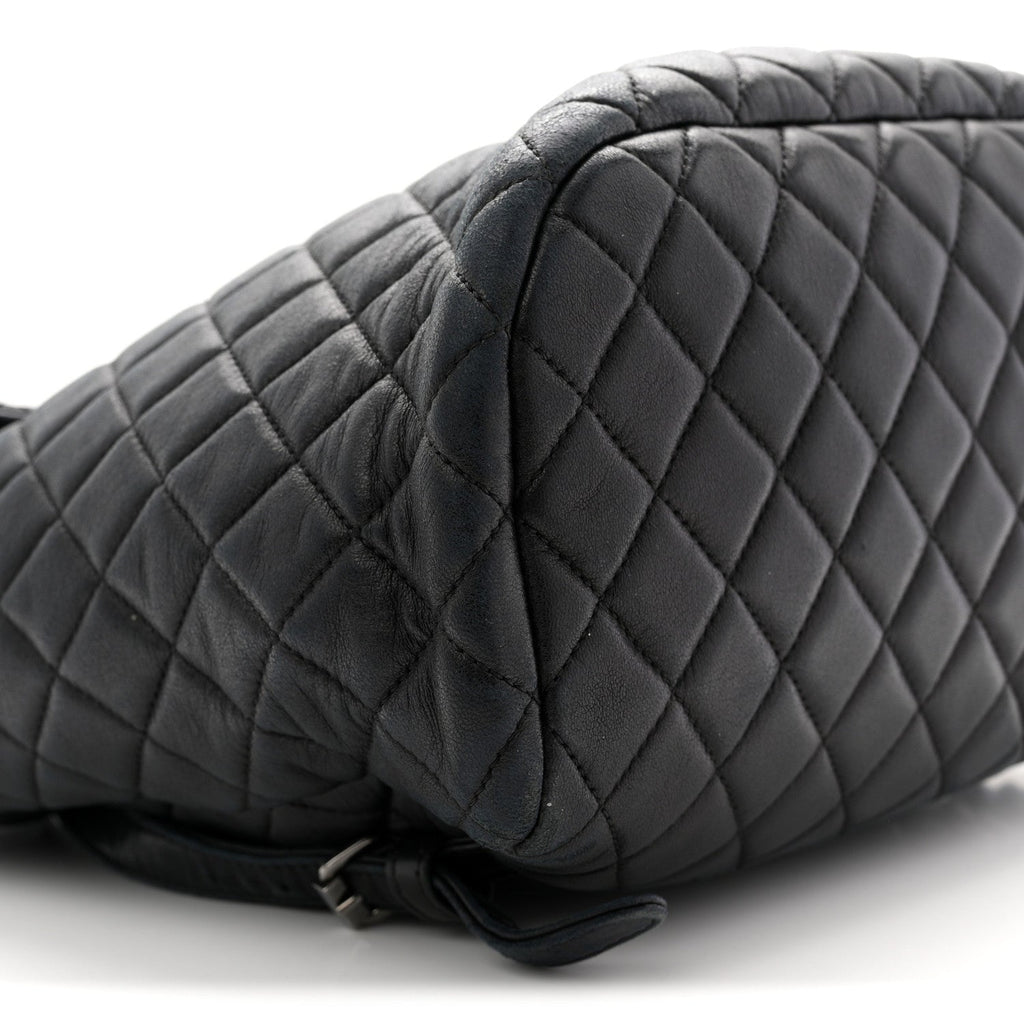 Calfskin Quilted Small Urban Spirit Backpack Black
