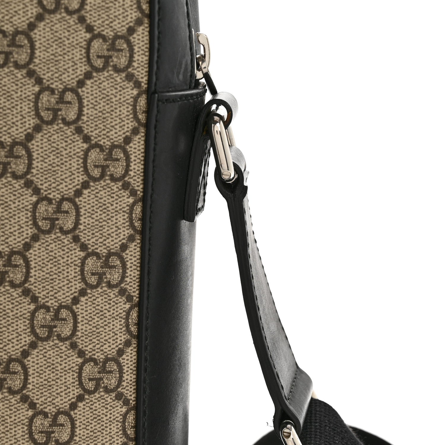 GG Supreme Monogram Flat Messenger Bag Beige Black New Acero