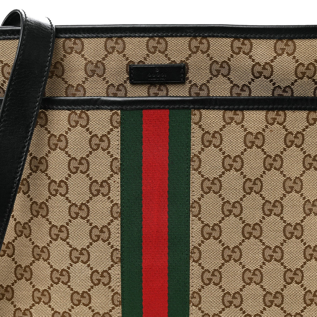 GG Monogram Web Flat Messenger Bag Black