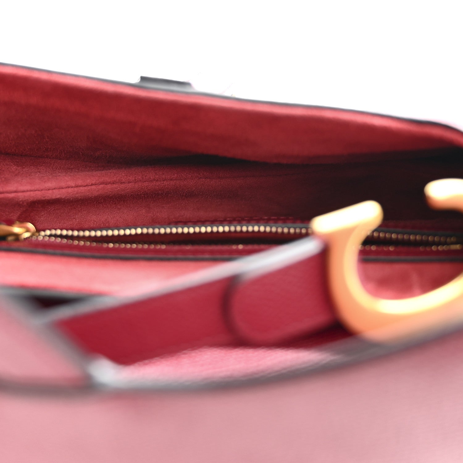 Grained Calfskin Saddle Bag Red