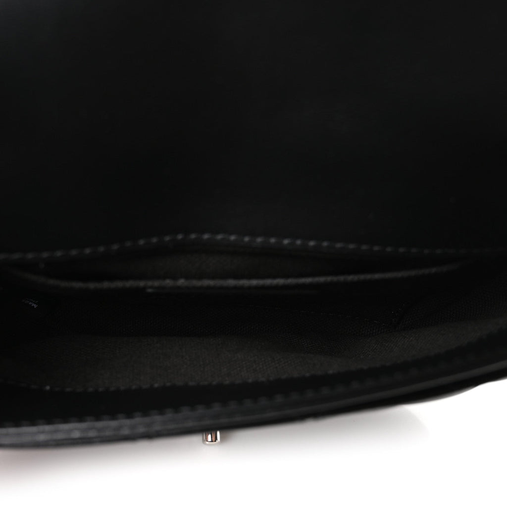 Calfskin Quilted CC Uniform Flap Belt Bag Black