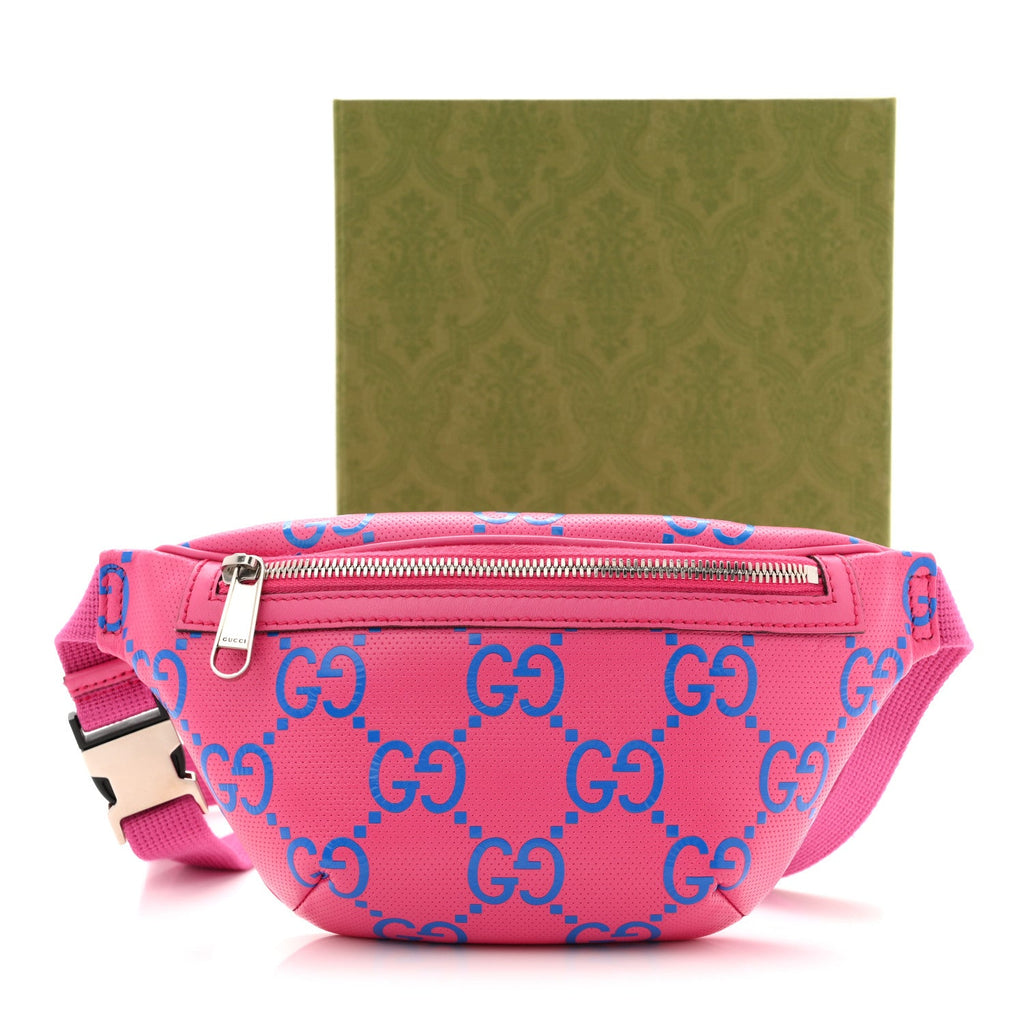 Calfskin GG Tennis Bi-Color Embossed Belt Bag Modern Fucsia Modern Blue