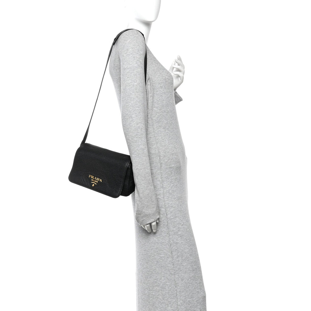 Vitello Phenix Crossbody Bag Black