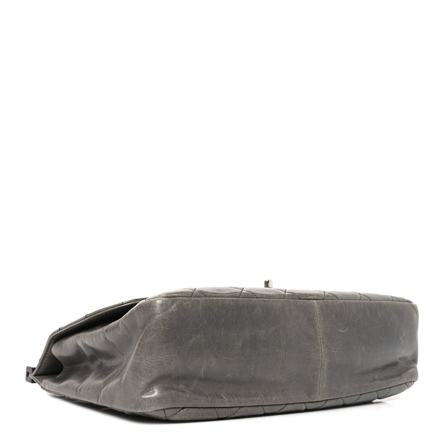 Glazed Calfskin Quilted Large CC Delivery Tote Grey