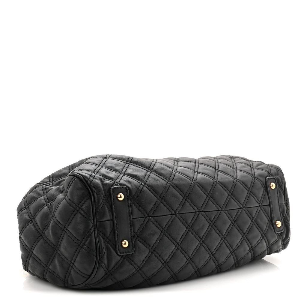 Calfskin Quilted Stam Black