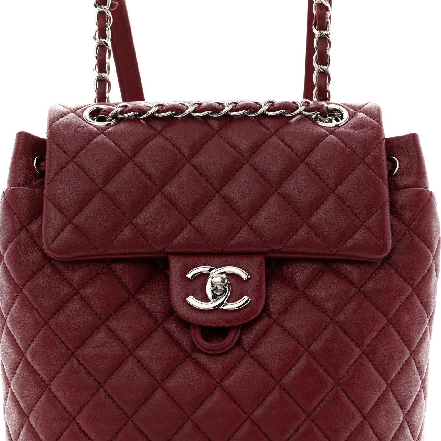 Lambskin Quilted Small Urban Spirit Backpack Red