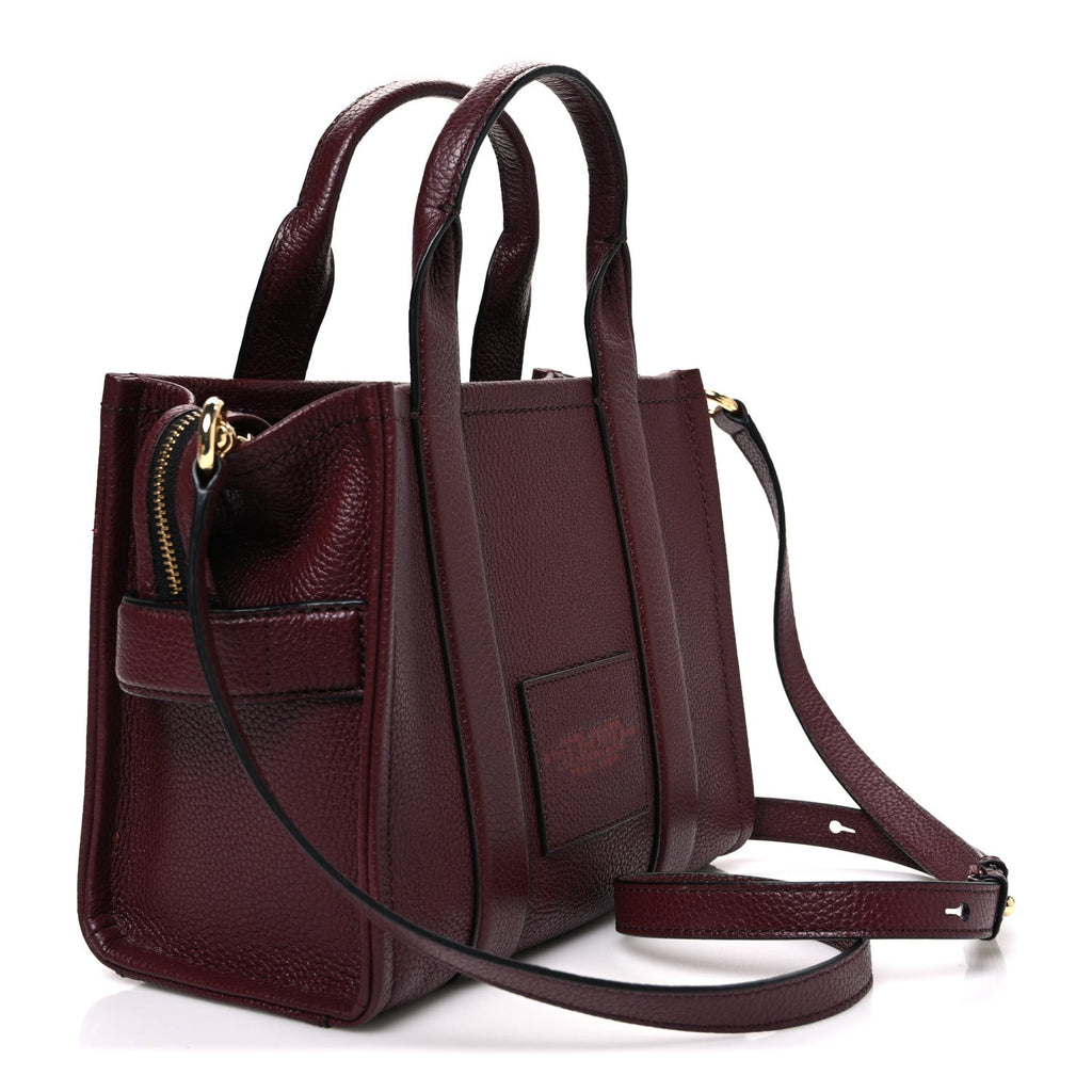 Grained Calfskin Small The Tote Bag Burgundy