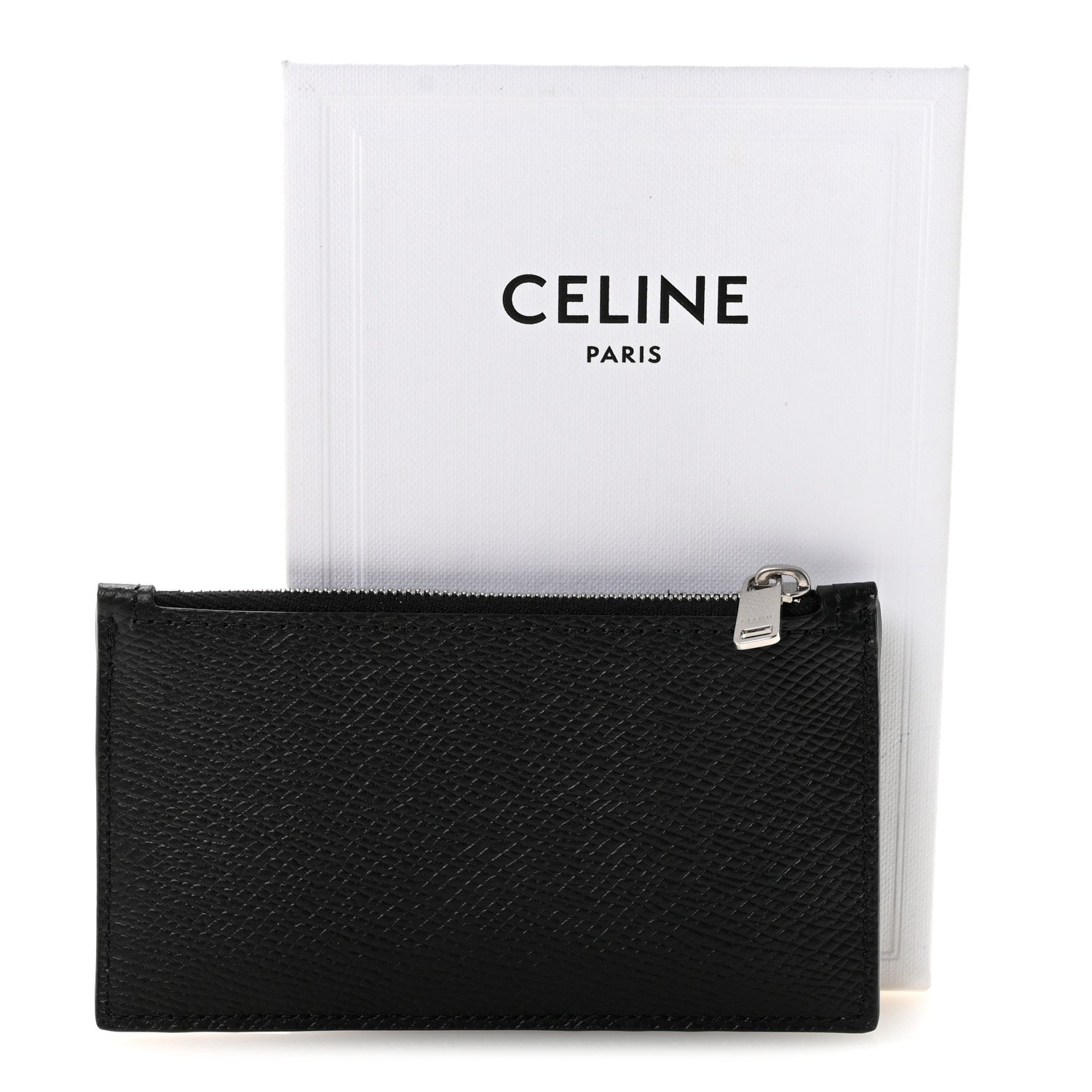 Grained Calfskin Zipped  Holder Black