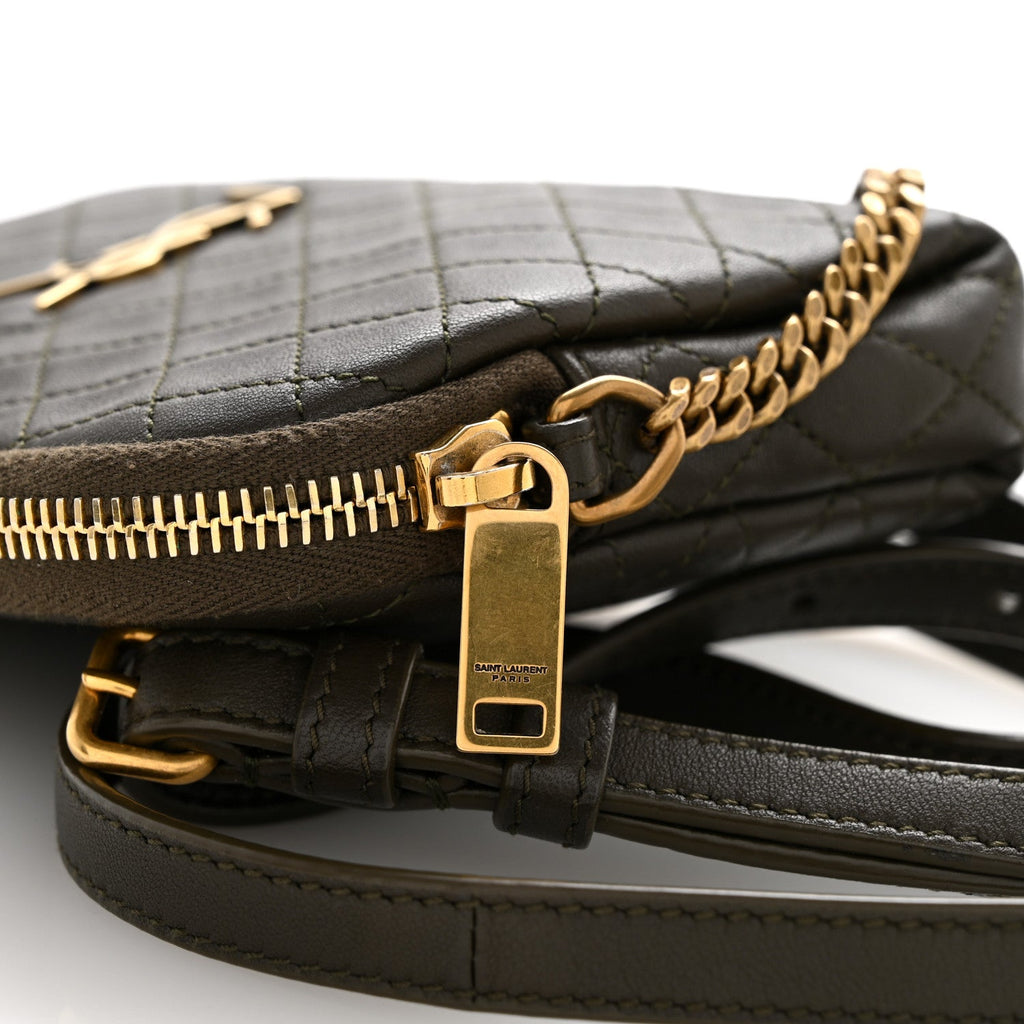 Lambskin Quilted Gaby Zipped Pouch