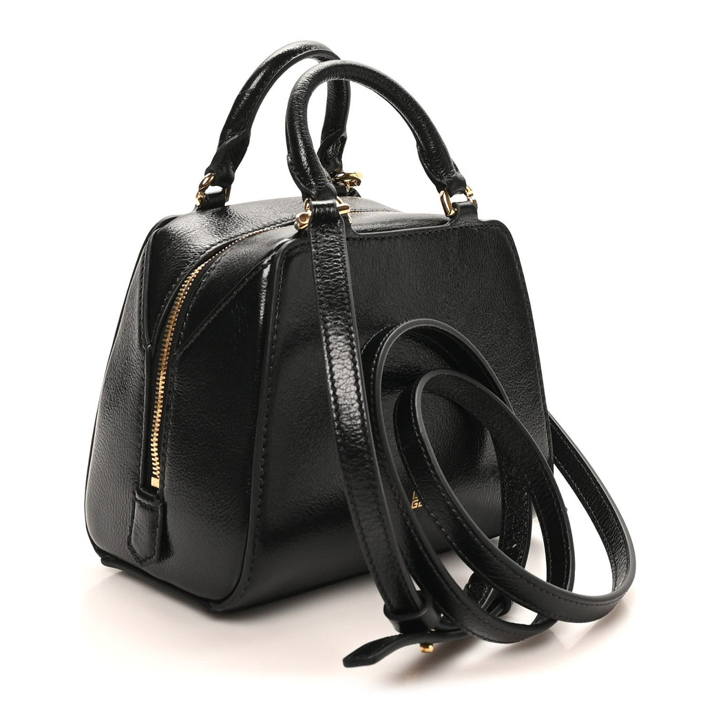 Tumbled Buffalo Nano Antigona Cube Bag Black