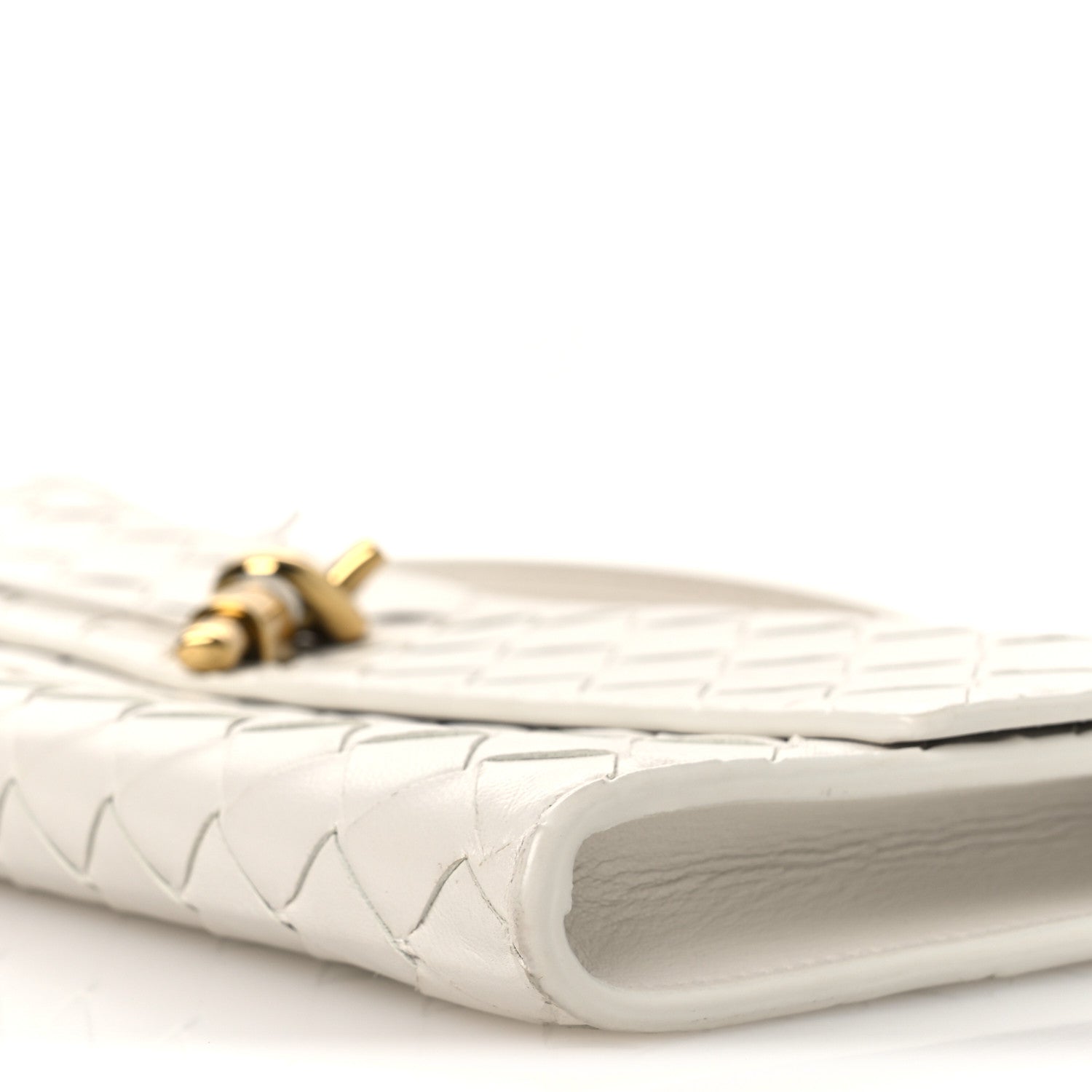 Nappa Intrecciato Long Andiamo Top Handle Clutch Sea Salt