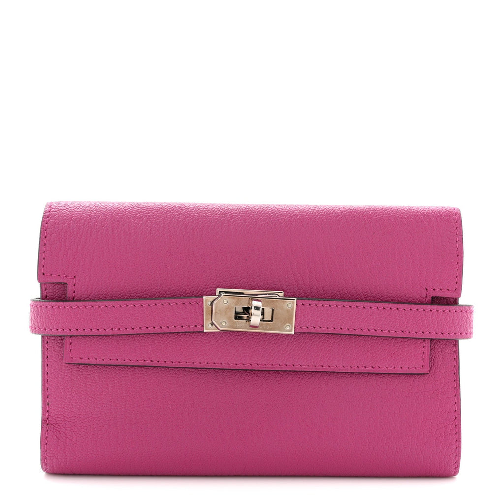 Chevre Mysore Medium Kelly Wallet Fuchsia