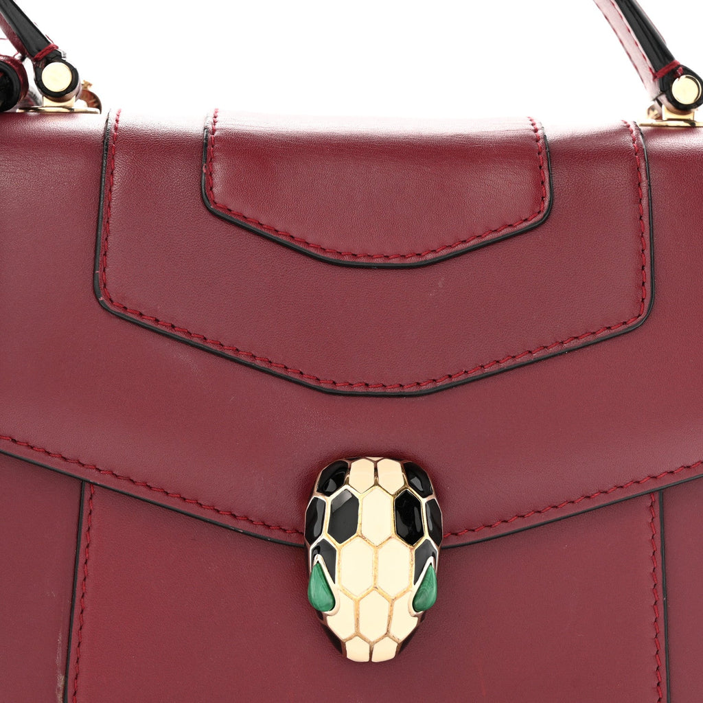 Calfskin Serpenti Forever Top Handle Burgundy