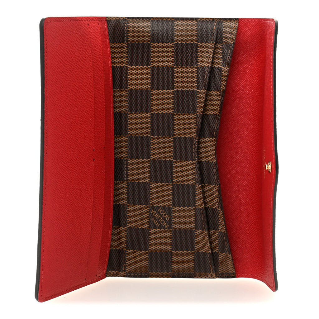 Damier Ebene Josephine Wallet Red