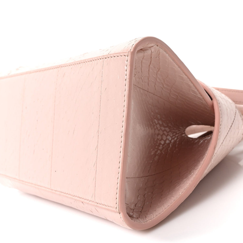 Snakeskin XS Hug Bag Rose Bon Bon