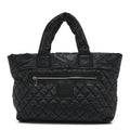 Nylon Quilted Large Coco Cocoon Tote Black