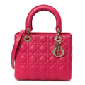Lambskin Cannage Medium Lady Dior Fuchsia