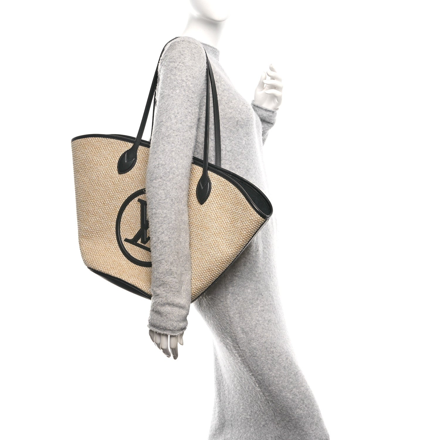 Raffia Saint Jacques Tote Black