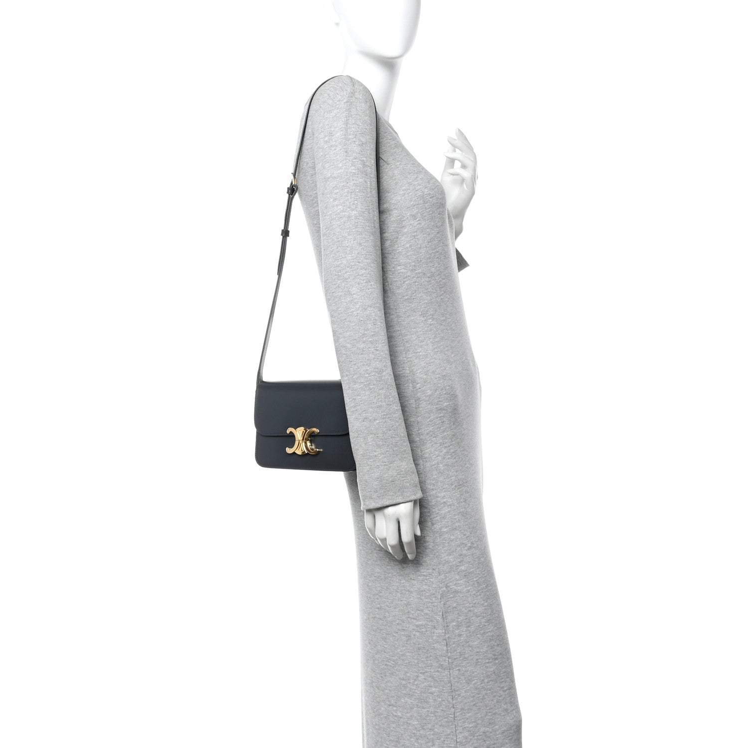 Shiny Calfskin Teen Triomphe Dark Grey
