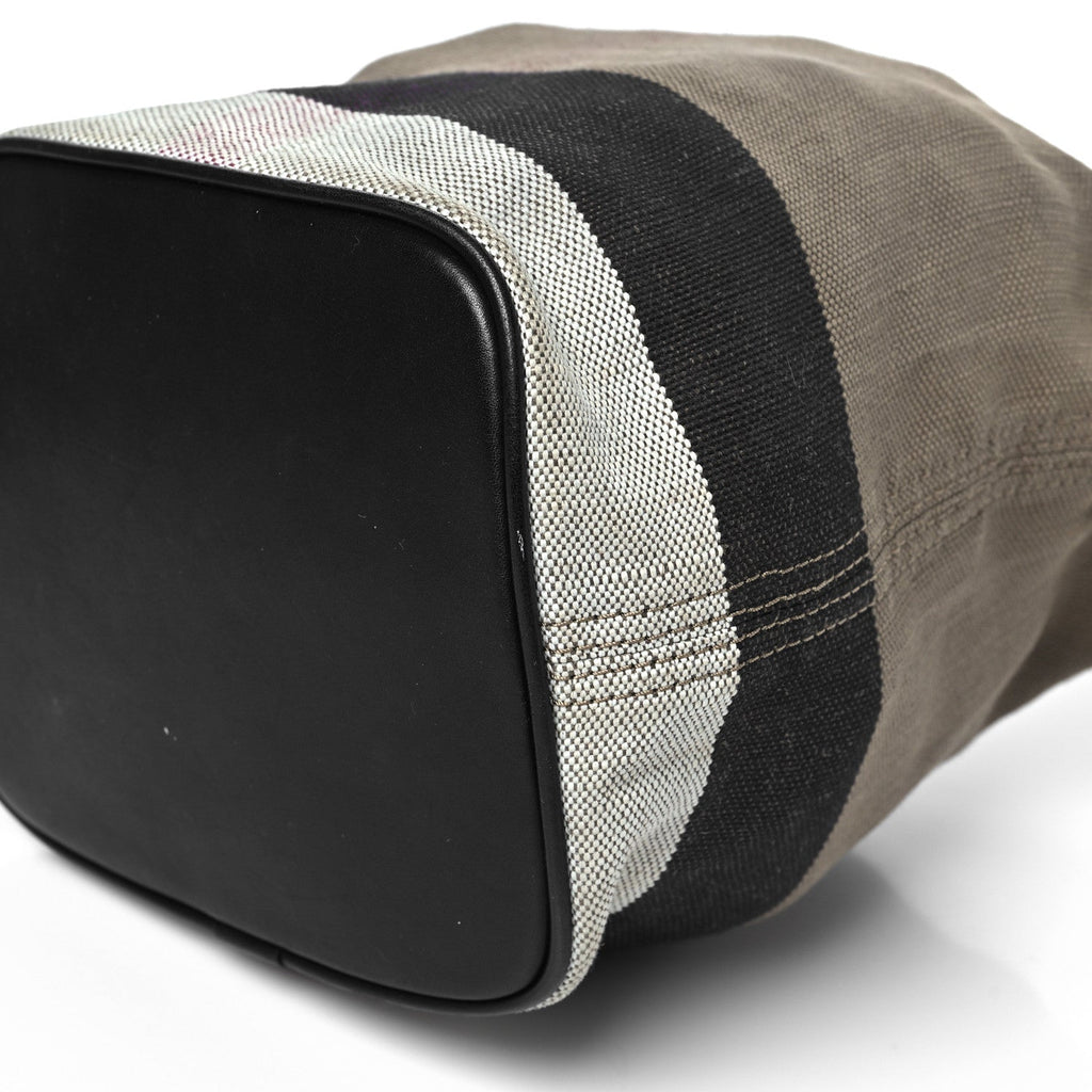 Canvas Mega Check Medium Ashby Bucket Bag Brown